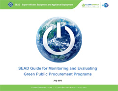 report cover for SEAD Guide for Monitoring and Evaluating Green Public Procurement Programs