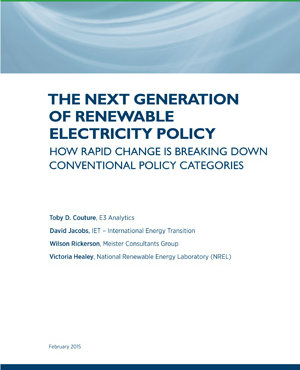 report cover: Next Generation of Renewable Electricity Policy