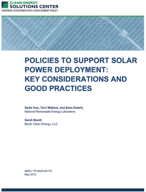 report cover: Solar Power: Policy Overview and Good Practices